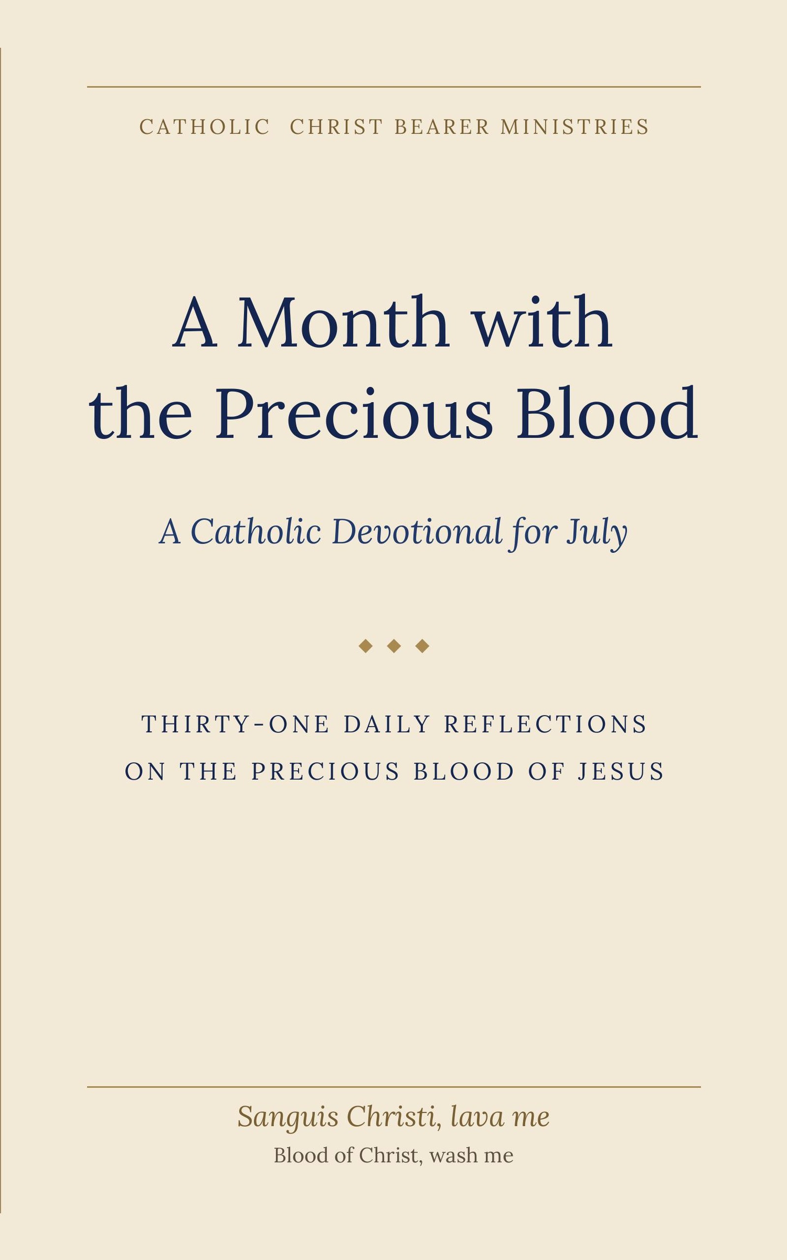 A Month with the Precious Blood — book cover
